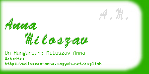 anna miloszav business card